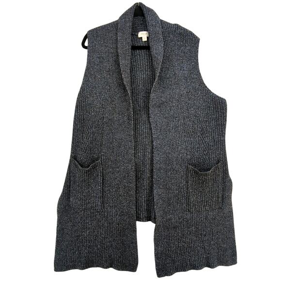 Per Se by Carlisle Sweater Womens XL Blue Wool Knit Cardigan Vest Layering - Picture 1 of 7